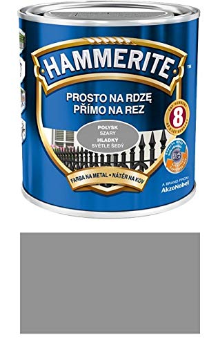 Hammerite Metallschutz-lack Lack Rostschutz 0,7 l Glänzend (Glänzend Grau) von HAMMERITE