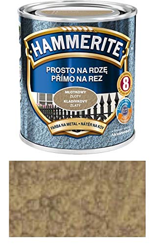 Hammerite Metallschutz-lack Lack Rostschutz 2,5 l Hammerschlag (Hammerschlag Gold) von HAMMERITE