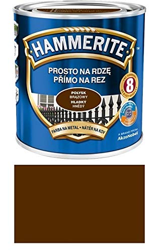 Hammerite Metallschutzlack Rostschutz 250ml Glänzend Farbauswahl NEU TOP PREIS (Glänzend Braun) von HAMMERITE