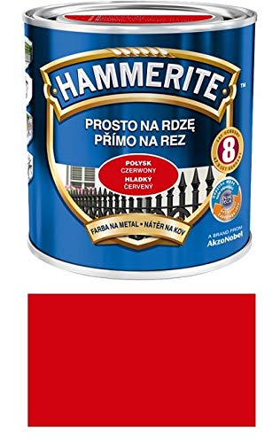 Hammerite Metallschutzlack Rostschutz 250ml Glänzend Farbauswahl NEU TOP PREIS (Glänzend Rot) von Hammerite