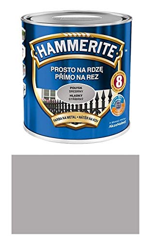 Hammerite Metallschutzlack Rostschutz 250ml Glänzend Farbauswahl NEU TOP PREIS (Glänzend Silber) von HAMMERITE