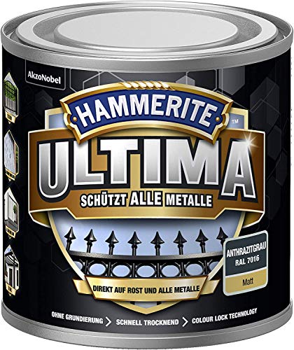 Hammerite metallschutzlack ultima matt anthrazitgrau ral7016 250ml von HAMMERITE