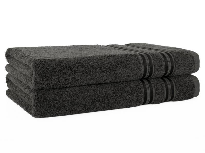 HAMMETEX Duschtuch 2er Set Badetücher 70x140 cm, 100% Baumwolle, Weich & Saugstark, Frottier (Set, 2-St), mit Bordüre, einfarbig, weich von HAMMETEX