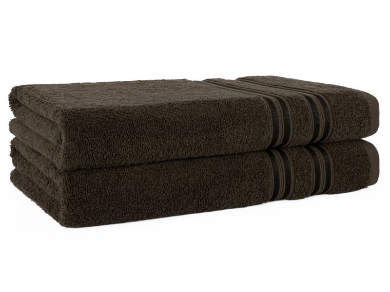 HAMMETEX Duschtuch 2er Set Badetücher 70x140 cm, 100% Baumwolle, Weich & Saugstark, Frottier (Set, 2-St), mit Bordüre, einfarbig, weich von HAMMETEX