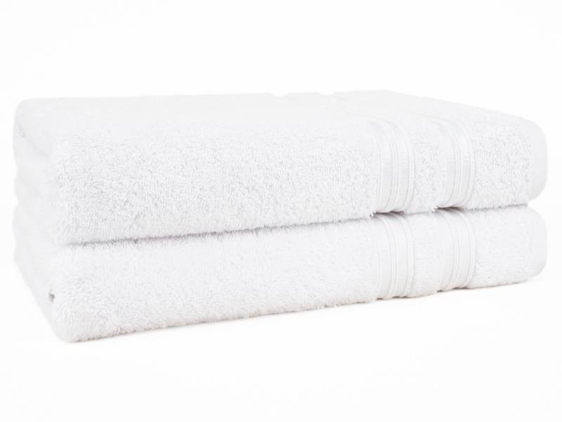 HAMMETEX Duschtuch 2er Set Badetücher 70x140 cm, 100% Baumwolle, Weich & Saugstark, Frottier (Set, 2-St), mit Bordüre, einfarbig, weich von HAMMETEX