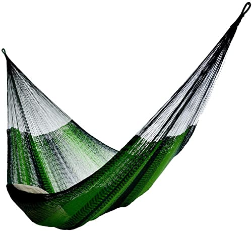 Hammocks Rada Mayan Matrimonial Yucatan Hängematte – für zwei Personen – passend für 3,5 bis 3,5 m Hängemattenständer – bis zu 250 kg, zwei grüne – Hängebett von HAMMOCKS RADA