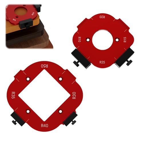 2 Stück Eckradius-Frässchablonen R10-R50,4 in 1 Aluminium Frässchablonen,Radius Halbrunde Eckradius Quick-Jig Router Tischvorlage Vorlagen,Multifunktional Frässchablone Oberfräse von HAMON