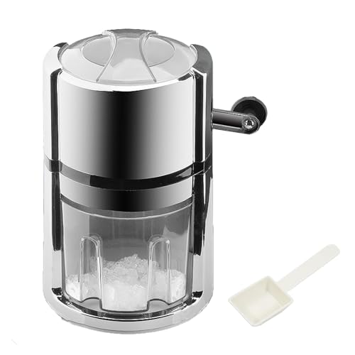 Edelstahl Manuell Ice Crusher,Tragbarer Eiszerkleinerer,Eiscrusher mit Eisschaufel,Eiscrusher für Smoothie Cocktails Kühlen Frischhalten,Crushed Ice Maker mit 1,1L Fassungsvermögen von HAMON