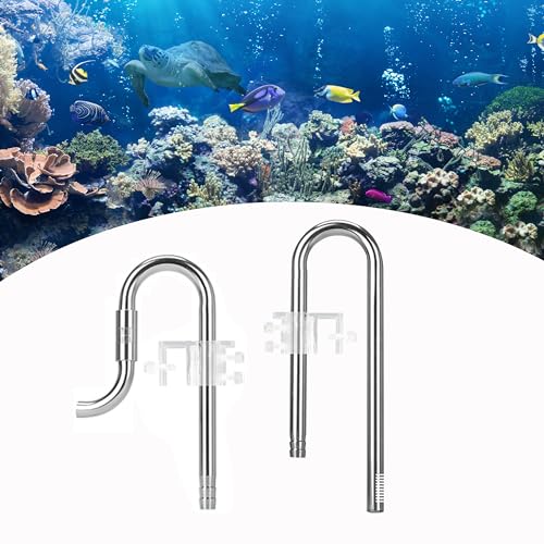 HAMON Aquarium Filterrohr, 16mm / 22mm Edelstahl Inflow-Outflow Set Aquarium Skimmer Lily Pipes Zufluss Abfluss Rohre Set für Aquarium-Pflanzenbehälter, Wasserpflanzen (16mm) von HAMON