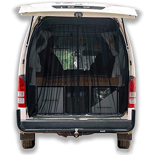 HAMON Auto Insektennetz Universal Moskitonetze Outdoor Camping Auto Anti-Fliege Net Outdoor Auto Anti-Moskito Net Magnetic Hintertür Anti-Insekt Net Shading Net für Vans RV Wohnmobile(165 * 165cm) von HAMON