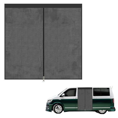 HAMON Auto Seitentür Schiebetür Insektennetz Moskitonetze Ersatz für VW T6 Outdoor Camping Auto Anti-Fliege Net Outdoor Auto Anti-Moskito Net Magnetic Schwarz Mesh Anti-Insekt Net Shading Net von HAMON
