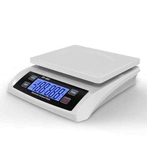 Waage Digital 30kg,Digitale Küchenwaagen,Professionelle Electronische Nahrungsmittelskala,Digital Feinwaage mit LCD Display,Smart Küchenwaage mit 4 Umschaltbaren Einheiten und Tara-Funktion (Weiß) von HAMON