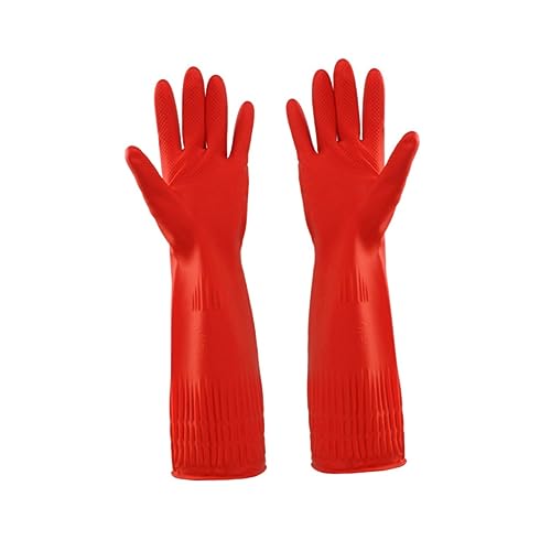 HAMPPLIES 1 Paar Reinigen Sie Spülhandschuhe Handschuhe waschen Küchenhandschuhe Reinigungshandschuhe wiederverwendbar Handschuhe zum Spülen von Geschirr Handschuhe Küche rot von HAMPPLIES