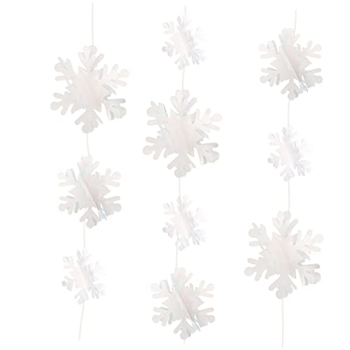 HAMPPLIES 1satz Schneeflocken Banner Für Weihnachtsdekoration Stränge Hängende Papierschneeflocken Für Winterliche Party-Events Und Festliche Anlässe von HAMPPLIES