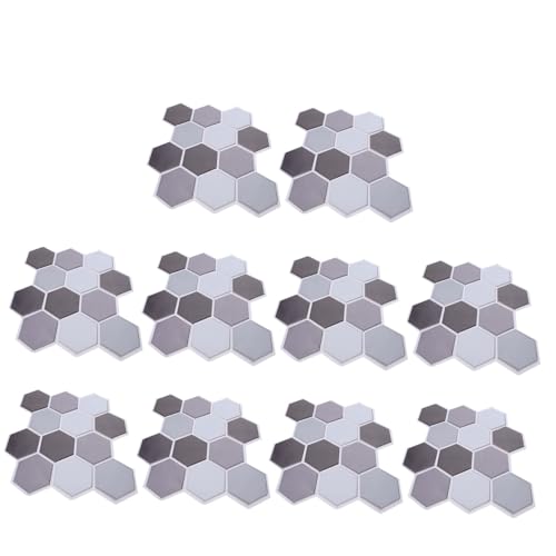 HAMPPLIES 10 Stück Hexagon Wandsticker Selbstklebend Honigwaben Muster Wanddeko Für Wohnzimmer Schlafzimmer Abwaschbar Einfache Pflege Kreative Wandgestaltung von HAMPPLIES