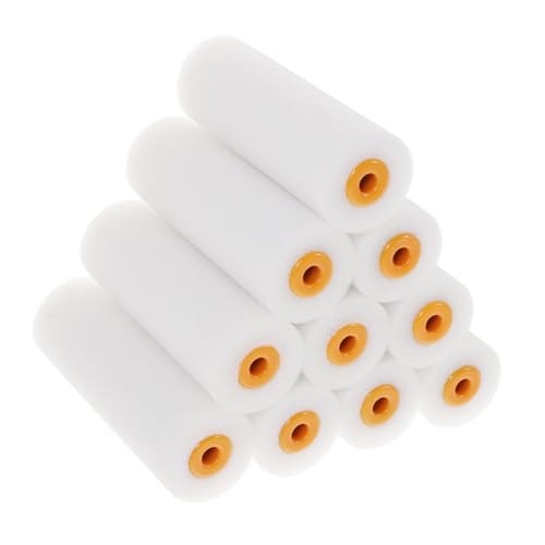 HAMPPLIES 10 Stück Mini Schaumstoff Farbroller mit Hoher Dichte Kleine Paint Roller für Effiziente DIY Stencil Lackierprojekte Austauschbare Schwammwalzen für Gleichmäßigen Farbauftrag von HAMPPLIES