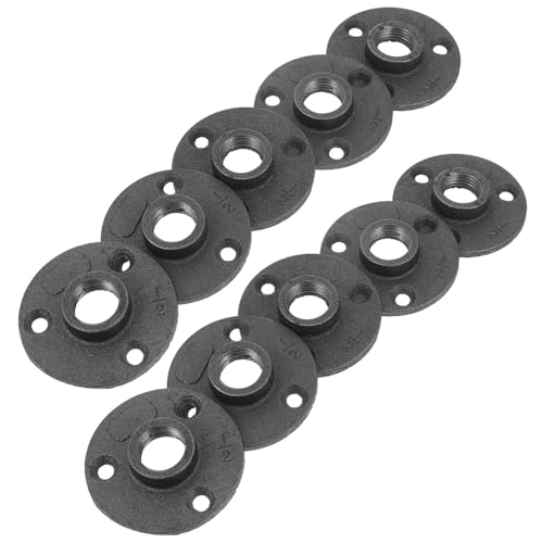 HAMPPLIES 10 Stück Teiliges Gusseisen Flansch Vintage Dekorativer Flansch mit Fester Bodenplatte Robustes Material Vielseitig für Möbel Kleiderstangen und Industrie Deko Einfache Montage HAMPPLIES 10 Stück Teiliges Gusseisen Flansch Vintage Dekorativer Flansch mit Fester Bodenplatte Robustes Material Vielseitig für Möbel Kleiderstangen und Industrie Deko Einfache Montage von HAMPPLIES