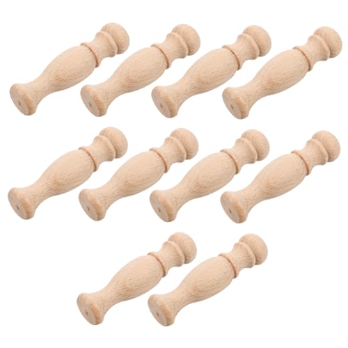 HAMPPLIES 10 Stück Teiliges Holzsäulen für Minihäuser Unlackierte Geschnitzte Baluster aus Massivem Lindenholz Robuste Dekorative Säulen für DIY Möbel und Gartenbrücken Sicher und Stilvoll von HAMPPLIES