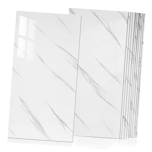 HAMPPLIES 10 Stück Teiliges Marmor Wandsticker Selbstklebend Abziehbar für Badezimmer und Küchenrückwand Glatte Oberfläche Minimalistisches Design Einfache Montage von HAMPPLIES