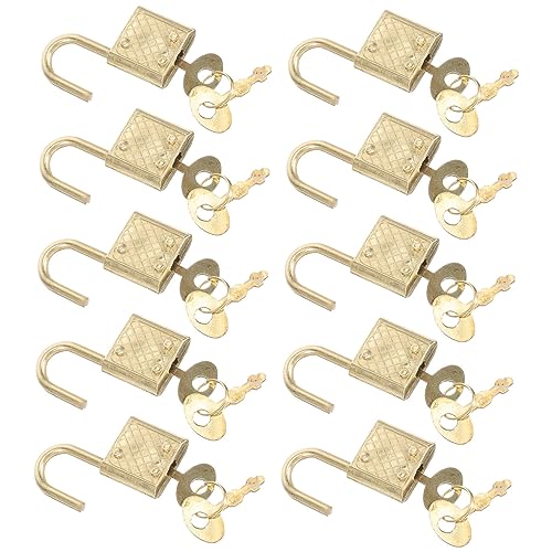 HAMPPLIES 10 Stück Teiliges Mini Zinklegierung Vorhängeschloss Vielseitige Sicherheits mit Schlüsseln Rostbeständig und Kompakt für Schränke Gepäck und Reisegebrauch Goldfarben HAMPPLIES 10 Stück Teiliges Mini Zinklegierung Vorhängeschloss Vielseitige Sicherheits mit Schlüsseln Rostbeständig und Kompakt für Schränke Gepäck und Reisegebrauch Goldfarben von HAMPPLIES