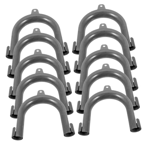 HAMPPLIES 10 Stück Teiliges U Förmiges Ablaufschlauchhalter für Waschmaschine Flexibler PP Haken mit Verriegelung Rostfrei Einfache Installation Sicherer Halt für Ablaufschlauch und Trommel von HAMPPLIES