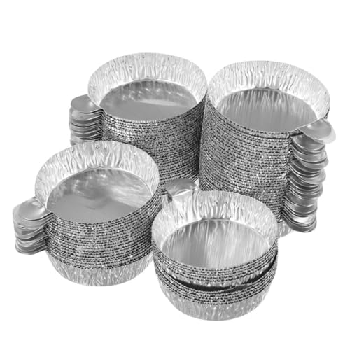 HAMPPLIES 100 Stück Aluminium waagschalen mit Griff Labor Proben Wiegeschalen Einweg Aluminium waagepfannen für Substanzen Flüssigkeiten Präzises Messen Platzsparend Stapelbar von HAMPPLIES