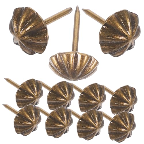 HAMPPLIES 100 Stück Polsternägel in Bronzeoptik Vintage Dekorative Möbel Tacks mit Glattem Kopf Einfach zu Befestigen für Sofa Polstermöbel und Korktafeln von HAMPPLIES