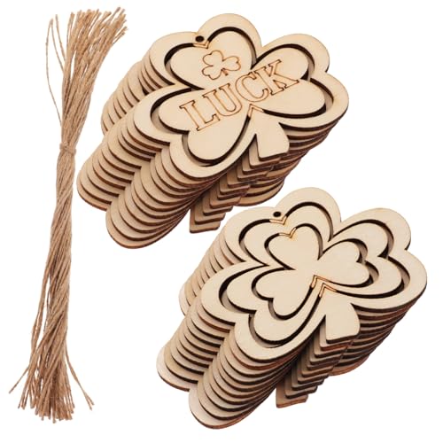 HAMPPLIES 100stücke Hängekleeblattanhänger Aus Holz DIY-Kleeblatt-holzplatten-Dekoration Für St Patricks Tag HAMPPLIES 100stücke Hängekleeblattanhänger Aus Holz DIY-Kleeblatt-holzplatten-Dekoration Für St Patricks Tag von HAMPPLIES
