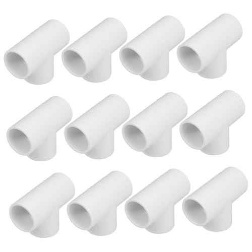 HAMPPLIES 12 Stück Teiliges PVC T Verbindungsstück Durchmesser Langlebige Kunststoff Wasseranschluss Adapter Widerstandsfähig gegen Verformung für Gartenbewässerung und Industrielle von HAMPPLIES