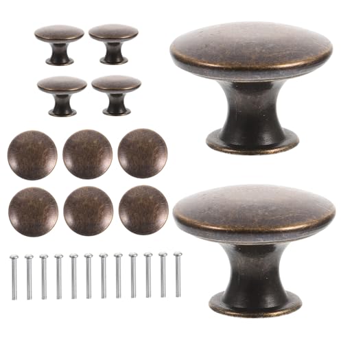 HAMPPLIES 12 Stück Teiliges Runde Möbelgriffe aus Langlebigem Material Einfache Montage Antike Optik Geeignet für Schränke Kleiderschränke Kommoden und Stilvoll und Robust von HAMPPLIES