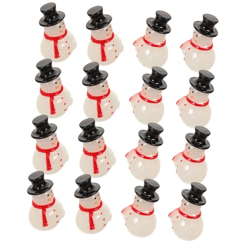 HAMPPLIES 16 Stück Teiliges Mini Schneemann aus Leuchtendem Resin Kreative Mikro Landschaft Deko für DIY Bastelprojekte Winterliche Weihnachtsfiguren für Party Bastelzubehör und Festliche von HAMPPLIES