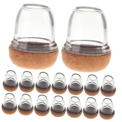 HAMPPLIES 16 Stück Teiliges Stuhlbeinkappen aus Robustem Material Geräuschdämpfend und Kratzfest Transparente Möbel Beinabdeckungen für Holz und Hartböden Geeignet für Stühle Tische HAMPPLIES 16 Stück Teiliges Stuhlbeinkappen aus Robustem Material Geräuschdämpfend und Kratzfest Transparente Möbel Beinabdeckungen für Holz und Hartböden Geeignet für Stühle Tische von HAMPPLIES