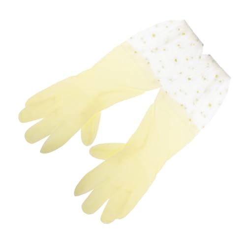 HAMPPLIES 2 Paare Gummihandschuhe für Wiederverwendbare Rutschfeste Küchenschutzhandschuhe für Geschirrspülen und Haushaltsaufgaben Strapazierfähige Lange Reinigungshandschuhe von HAMPPLIES