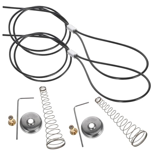 HAMPPLIES 2 Sätze Edelstahl Türschloss Riegel Gartentor Kabelzug mit Federspannung Wetterfest PVC Beschichtet für Zaun Garten Haustier Türen Innenfenster von HAMPPLIES