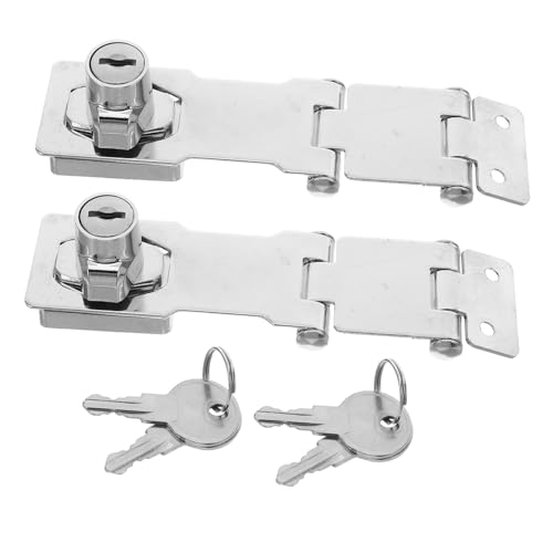 HAMPPLIES 2 Sätze Kindersichere Schranktürschlösser mit Schlüssel Verlängerte Hasp-verriegelung für Holzschränke Kühlschrank-schutz Aktenkastenschlösser Sicher und Robust für Zuhause und von HAMPPLIES