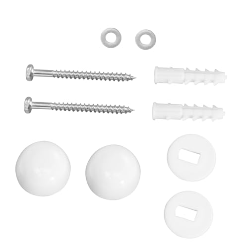 HAMPPLIES 2 Sätze Toiletten Schraubenset mit Dekorativen Abdeckkappen Teiliges Wc Befestigungszubehör Passend Einfache Montage Hohe Festigkeit von HAMPPLIES