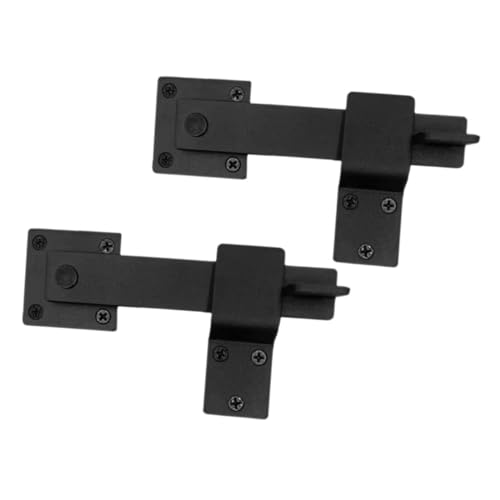HAMPPLIES 2 Sätze Türschloss Bolzenriegel aus Carbonstahl Robuste Schiebetür Riegel für Scheunentore und Gartenzäune Einsetzbar Einfache Montage Klassisches Design Schwarz von HAMPPLIES