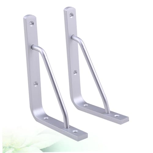 HAMPPLIES 2 Stück Aluminium dreieck wandhalterung Rostfreie Schwerlast Regalbodenträger mit Abgerundeten Kanten Stabiler Dreieckiger Stützrahmen für Bücherregal Arbeitsplatte Küchenschrank von HAMPPLIES