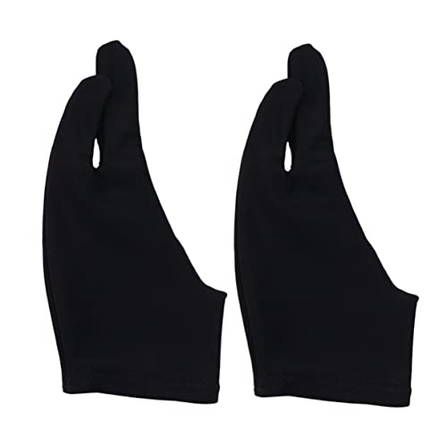 HAMPPLIES 2 Stück Anti-Fouling-Zeichnen von Handschuhen Künstlerhandschuhe Künstlerhandschuh mit zwei Fingern Zeichenhandschuh für Skizze Handschuhe skizzieren Black von HAMPPLIES