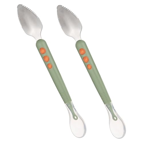 HAMPPLIES 2 Stück Babylöffel Doppelseitiger für Obstpüree und Nahrung Leicht und Tragbar Geeignet für Mikrowelle und Spülmaschine Sanftem Grün HAMPPLIES 2 Stück Babylöffel Doppelseitiger für Obstpüree und Nahrung Leicht und Tragbar Geeignet für Mikrowelle und Spülmaschine Sanftem Grün von HAMPPLIES