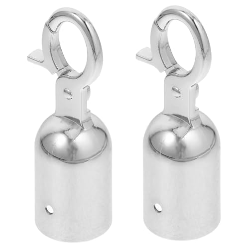 HAMPPLIES 2 Stück Edelstahl Seilendstopper mit Haken Teilig Wetterfest Rostfrei für Absperrseile Kordelstopper Outdoor Geländer Balkon Treppe Zubehör von HAMPPLIES