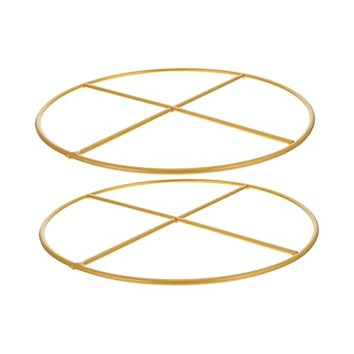 HAMPPLIES 2 Stück Goldenes Ringmaterial Kreis Reifen zum Basteln hängend für Party Kranzringe aus Metall eiserne Bastelreifen Kranzringe aus Draht Kranzringe selber Machen Eisen von HAMPPLIES