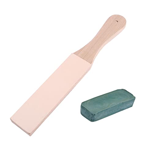 HAMPPLIES 2 Stück Handgefertigtes Doppelseitiges Holz Knifeboard mit Schleifpaste Rasiermesserscharf Geeignet für Rasiermesser Küchenmesser Holzschnitzerei und Lederschneiden Teiliges von HAMPPLIES