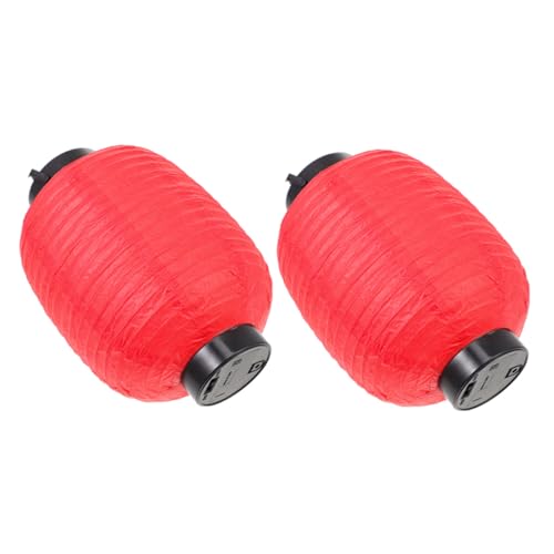 HAMPPLIES 2 Stück Japanische Papierlaternen mit LED Faltbare Dekorative Laternen in Rot Langlebige Stilvolle Party und Wohnraumdekoration von HAMPPLIES