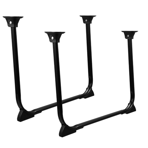 HAMPPLIES 2 Stück Klappbare U Förmige Tischbeine aus Robustem Schwarz für Couchtisch DIY Möbelbeine Stabile Klappbare Tischstützen für Bett und Kaffeetische von HAMPPLIES