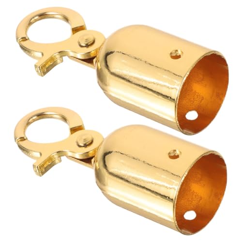 HAMPPLIES 2 Stück Kordelstopper mit Haken aus Aluminiumlegierung Langlebiger Seilendverschluss für Absperrseile Vielseitig Einsetzbar in Hotels Einkaufszentren Einfache Montage Goldfarben von HAMPPLIES