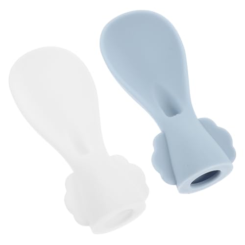 HAMPPLIES 2 Stück Löffelaufsatz aus Lebensmittelechtem Ergonomisch Geformt Quetschbeutel Löffel für Babynahrung und Sicher für Zahnendes für Selbstständiges Essen und Breiportionierung von HAMPPLIES