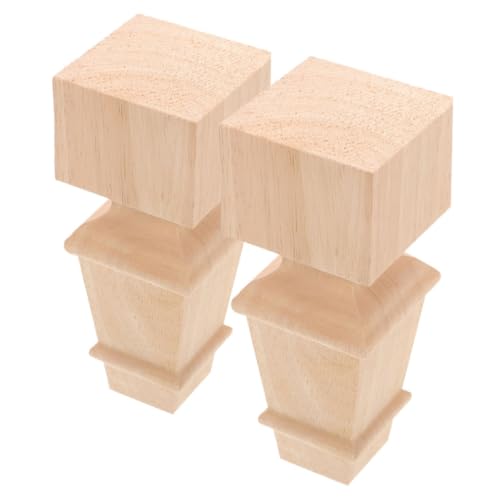 HAMPPLIES 2 Stück Massive Holz Möbelbeine Robuste Couch und Schrankfüße Sicherem Holz Stabile Runde Tischbeine Langlebiger Ersatz für Sofas und Kommoden Vielseitig Einsetzbar und Dekorativ von HAMPPLIES
