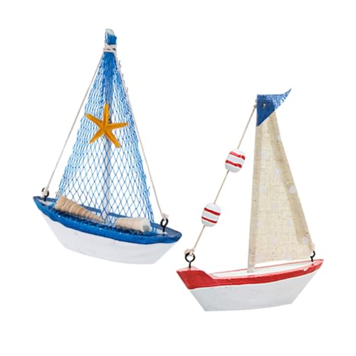 HAMPPLIES 2stücke Holz Segelboot Modell Nautische Deko Für Zuhause Büro Geschenkideen Mediterranes Design Mit Roten Kanten Und Segeltuch Tisch Ornament Für Stilvolle Akzente HAMPPLIES 2stücke Holz Segelboot Modell Nautische Deko Für Zuhause Büro Geschenkideen Mediterranes Design Mit Roten Kanten Und Segeltuch Tisch Ornament Für Stilvolle Akzente von HAMPPLIES