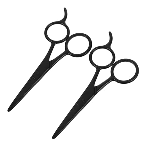 HAMPPLIES 2 Stück Schwarze Bartschere Teiliges Set für Präzises Bart Haar und Augenbrauenschneiden Leichte Multifunktionale Haarschere für Herren und Damen Kompakt und Tragbar von HAMPPLIES